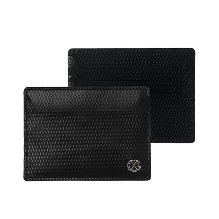 Logo trade promotional merchandise image of: Card holder Rhombe, black