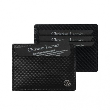 Logo trade corporate gifts image of: Card holder Rhombe, black