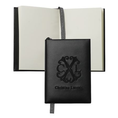 Logo trade promotional merchandise photo of: Note pad A6 Logotype, black