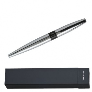 Logo trade promotional gifts image of: Rollerball pen Frank Chrome, grey