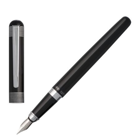 Logo trade corporate gifts image of: Fountain pen Mesh, black