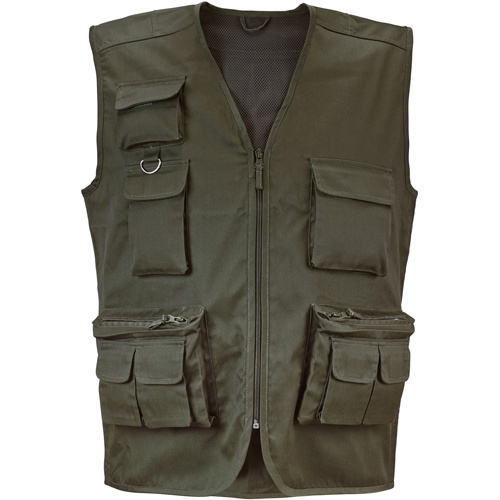 Logo trade promotional merchandise image of: Fishing vest, army green, L