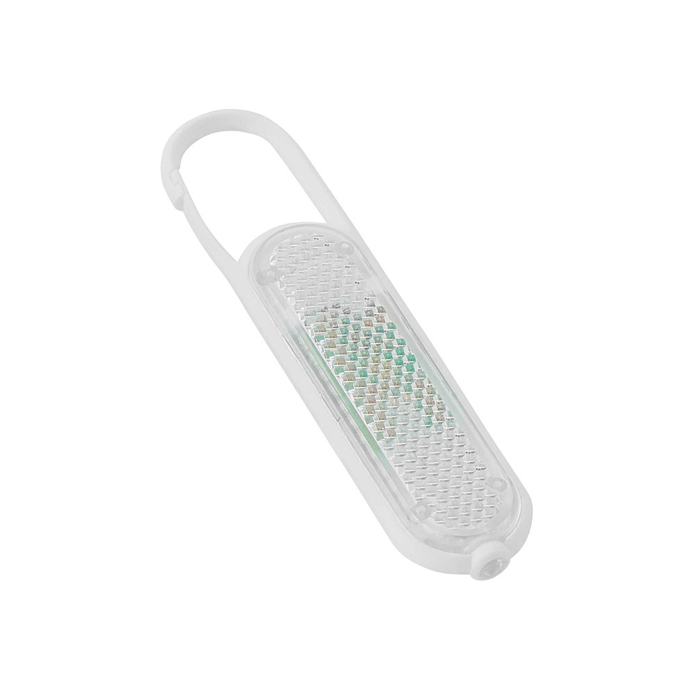 Logo trade promotional items picture of: Plastic safety reflector with carabiner and light, white