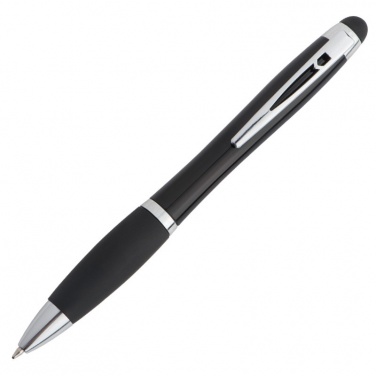 Logotrade promotional item picture of: Light up touch pen LA NUCIA, Black