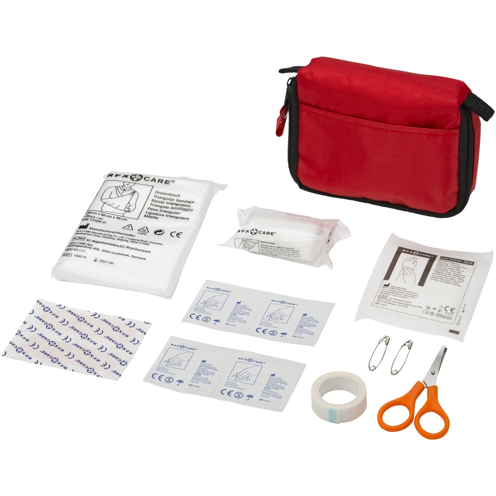 Logo trade promotional items picture of: 20-piece first aid kit, red