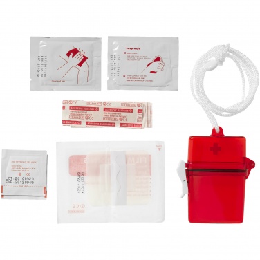 Logo trade corporate gifts image of: Haste 10-piece first aid kit, red