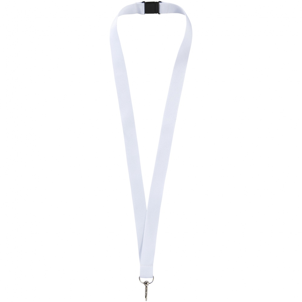 Logo trade promotional items image of: Lago lanyard, white