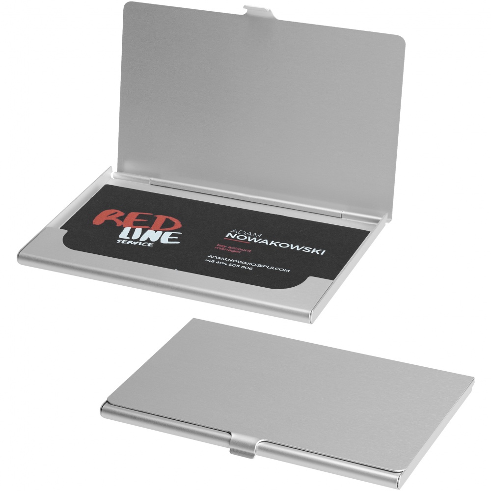 Logo trade promotional merchandise picture of: Shanghai business card holder, silver