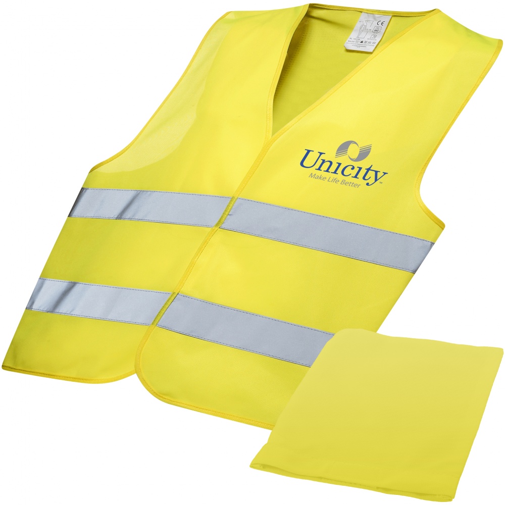 Logotrade promotional item picture of: Professional safety vest in pouch, yellow