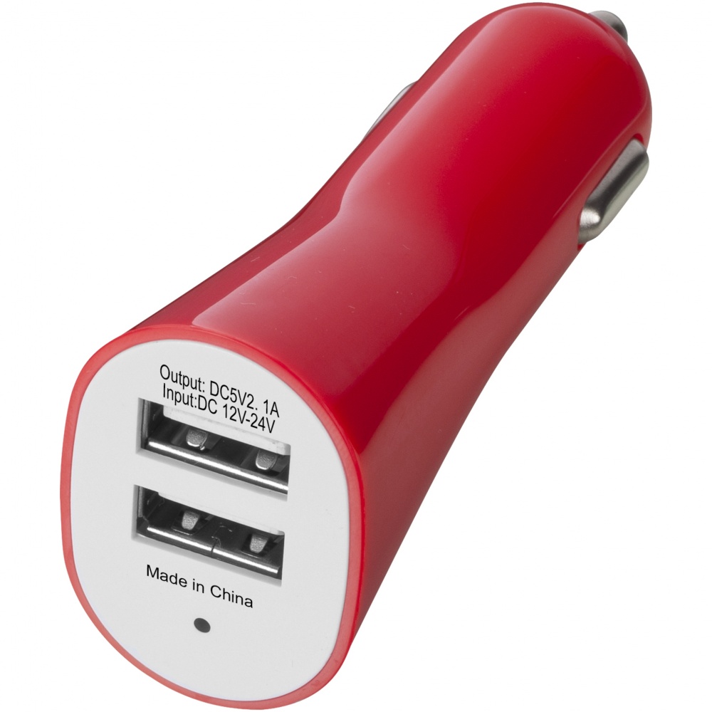 Logotrade corporate gift picture of: Pole dual car adapter, red