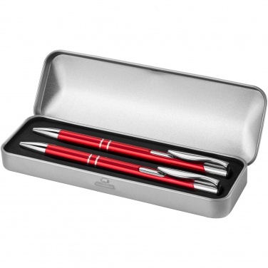 Logo trade advertising products picture of: Dublin pen set, red