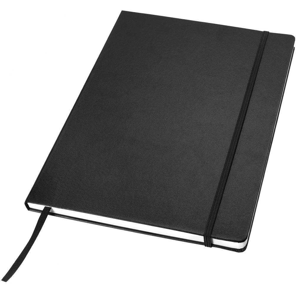 Logo trade promotional product photo of: Executive A4 hard cover notebook, black