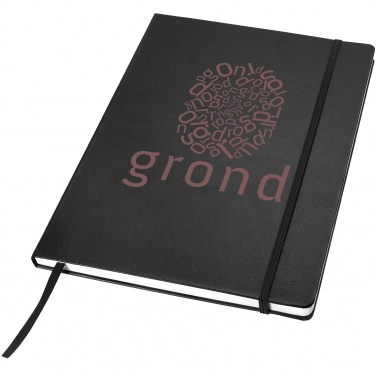 Logo trade promotional merchandise photo of: Executive A4 hard cover notebook, black