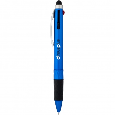 Logo trade corporate gift photo of: Burnie multi-ink stylus ballpoint pen, blue