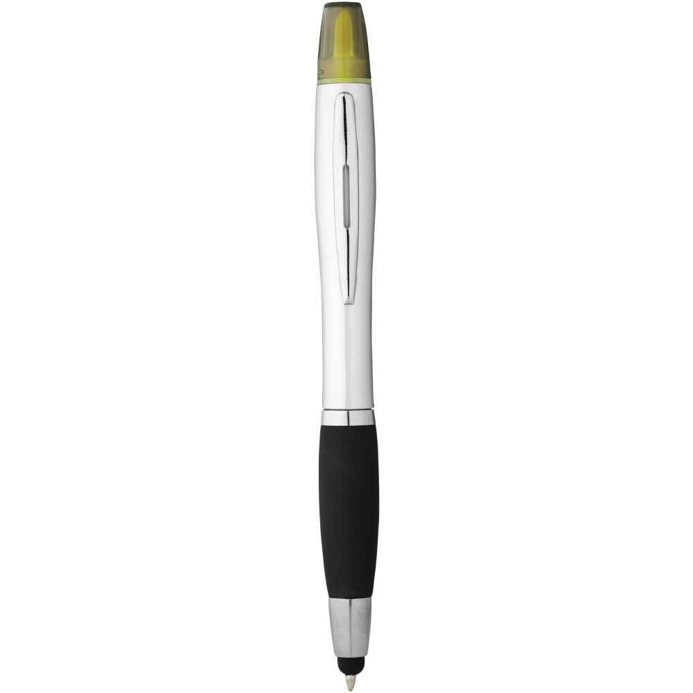 Logo trade promotional gifts picture of: Nash stylus ballpoint pen and highlighter, black