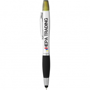 Logo trade promotional merchandise picture of: Nash stylus ballpoint pen and highlighter, black