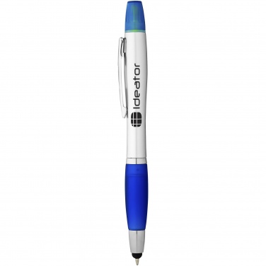 Logo trade business gifts image of: Nash stylus ballpoint pen and highlighter, blue