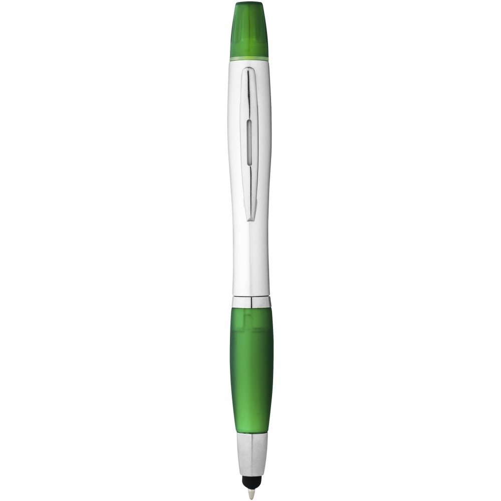 Logotrade promotional merchandise image of: Nash stylus ballpoint pen and highlighter, green