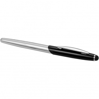 Logo trade promotional items picture of: Geneva stylus ballpoint pen and rollerball pen gift, black