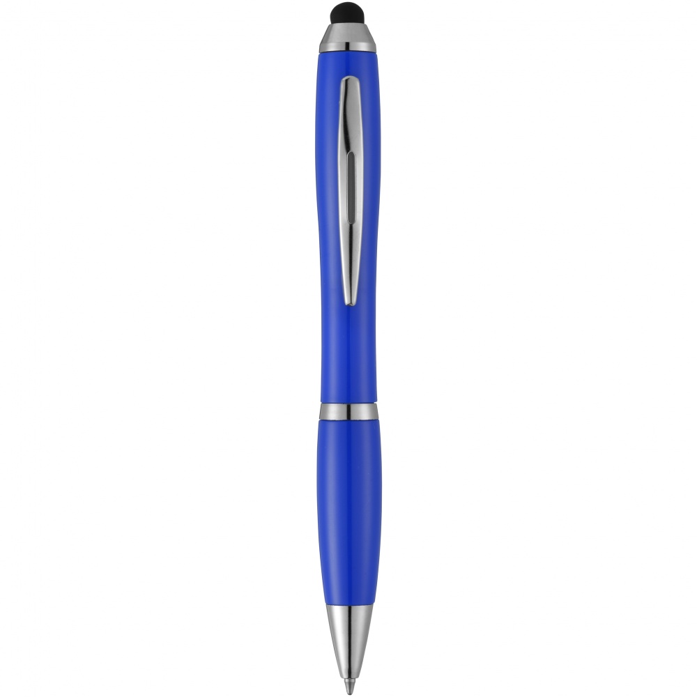 Logo trade promotional item photo of: Nash stylus ballpoint pen, blue