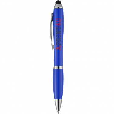 Logo trade promotional items image of: Nash stylus ballpoint pen, blue