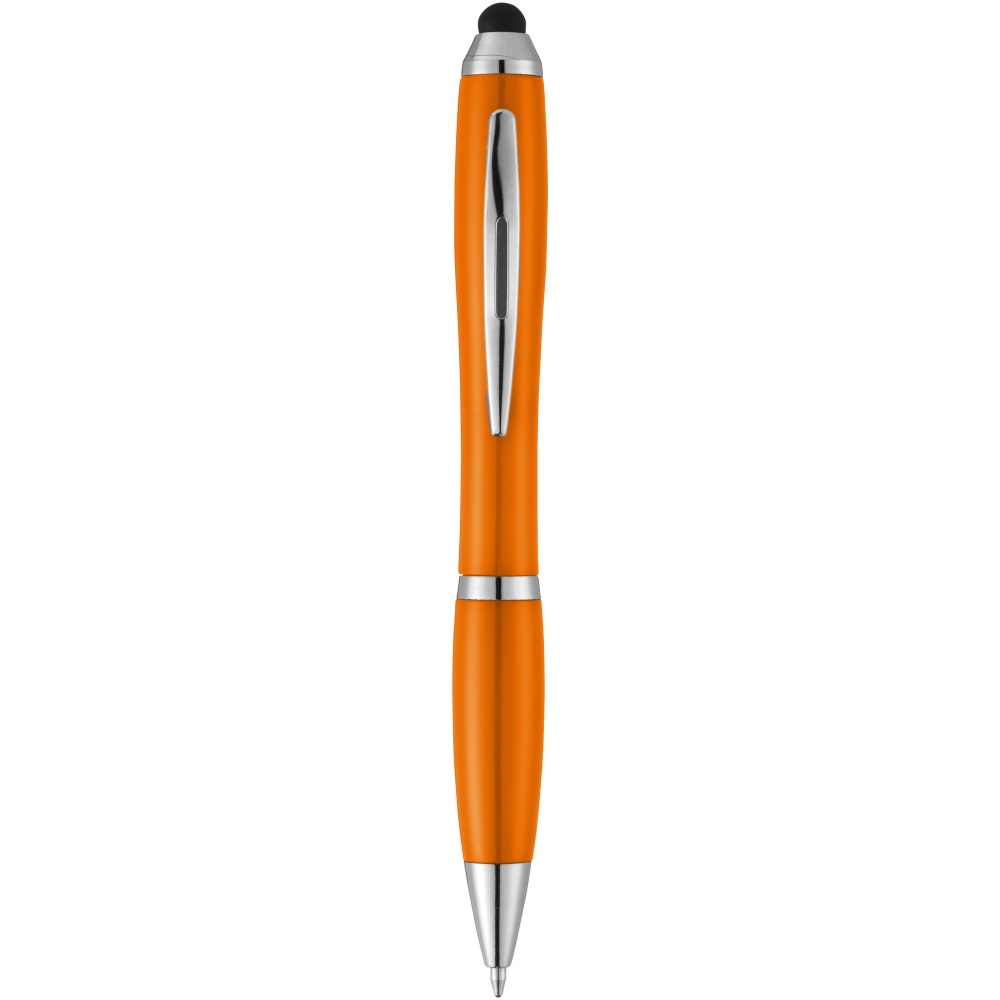 Logo trade advertising products image of: Nash stylus ballpoint pen, orange