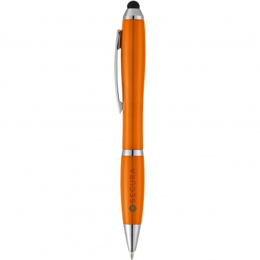 Logo trade promotional item photo of: Nash stylus ballpoint pen, orange