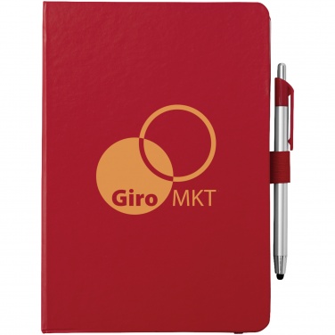 Logotrade advertising product image of: Crown A5 Notebook and stylus ballpoint Pen, red