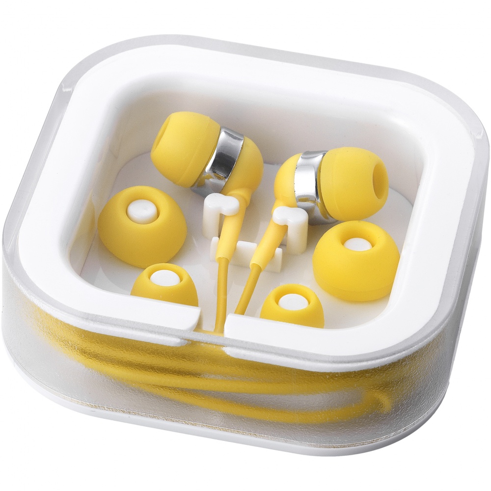 Logo trade advertising products image of: Sargas earbuds, yellow