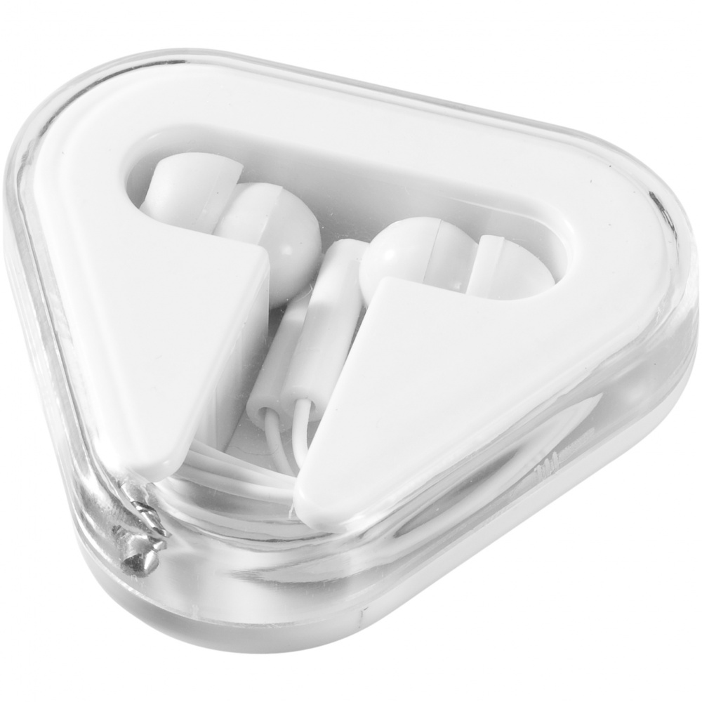 Logo trade promotional item photo of: Rebel earbuds, white