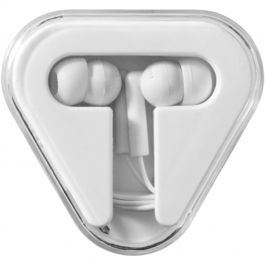 Logo trade promotional merchandise photo of: Rebel earbuds, white