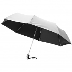 21.5" Alex 3-Section auto open and close umbrella, silver