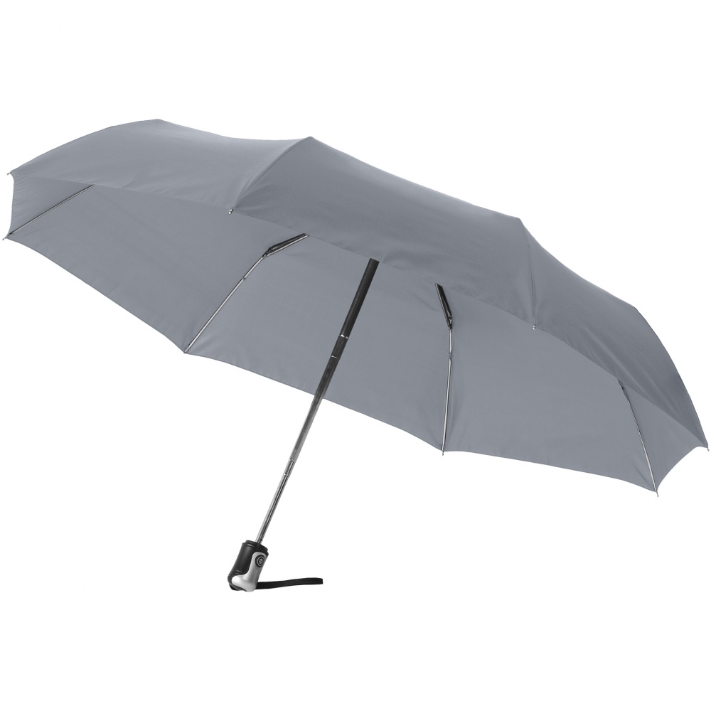 Logo trade advertising products picture of: 21.5" Alex 3-section auto open and close umbrella, grey