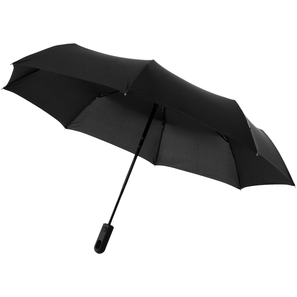 Logo trade promotional gifts image of: 21.5" Traveler 3-section umbrella, black