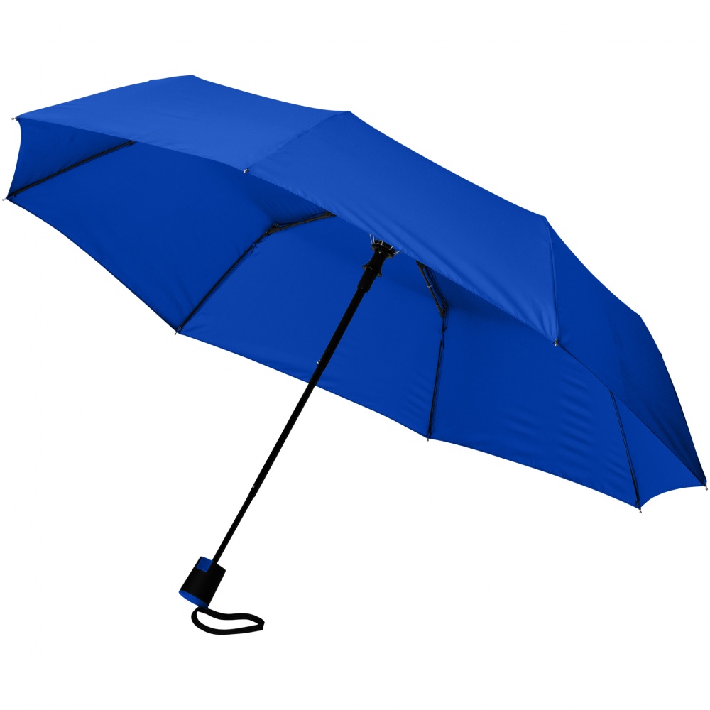 Logo trade promotional giveaways picture of: 21" Wali 3-section auto open umbrella, blue