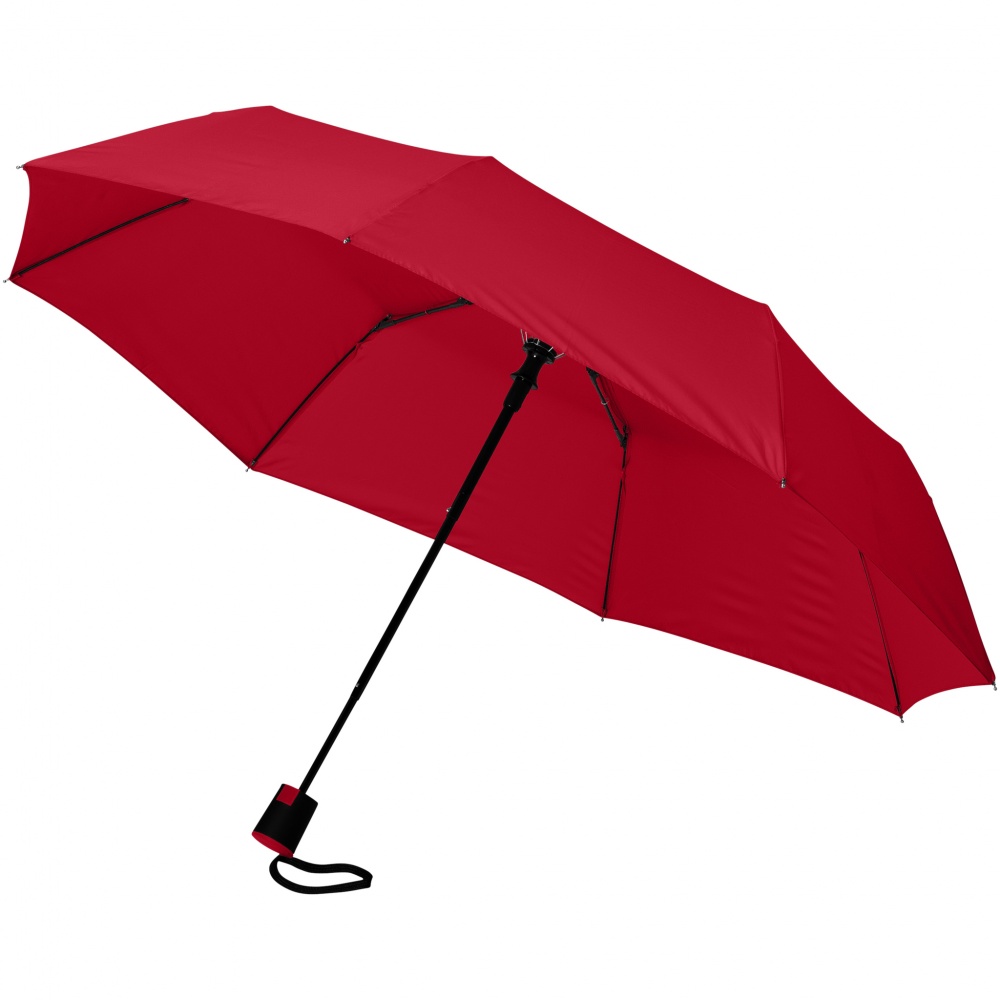 Logotrade business gift image of: 21" Wali 3-section auto open umbrella, red