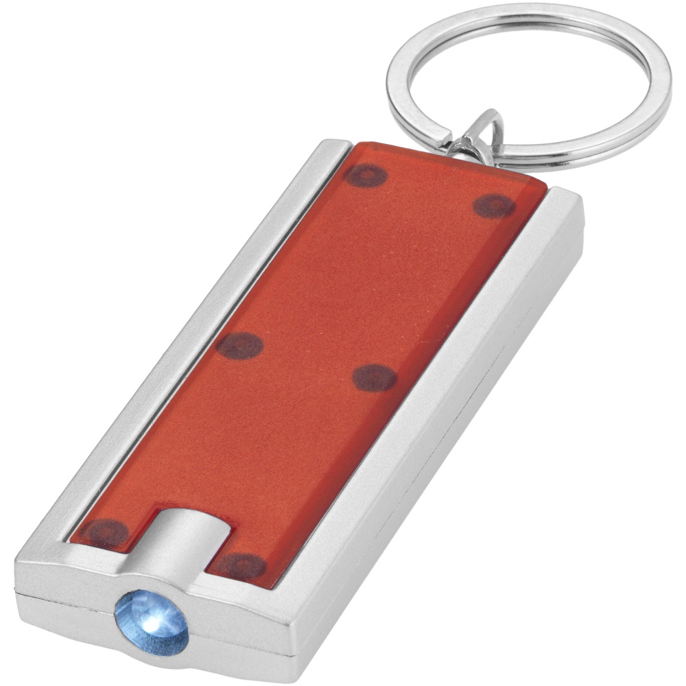 Logo trade promotional gifts image of: Castor LED keychain light, red