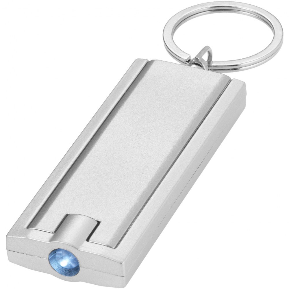 Logo trade promotional items picture of: Castor LED keychain light, silver