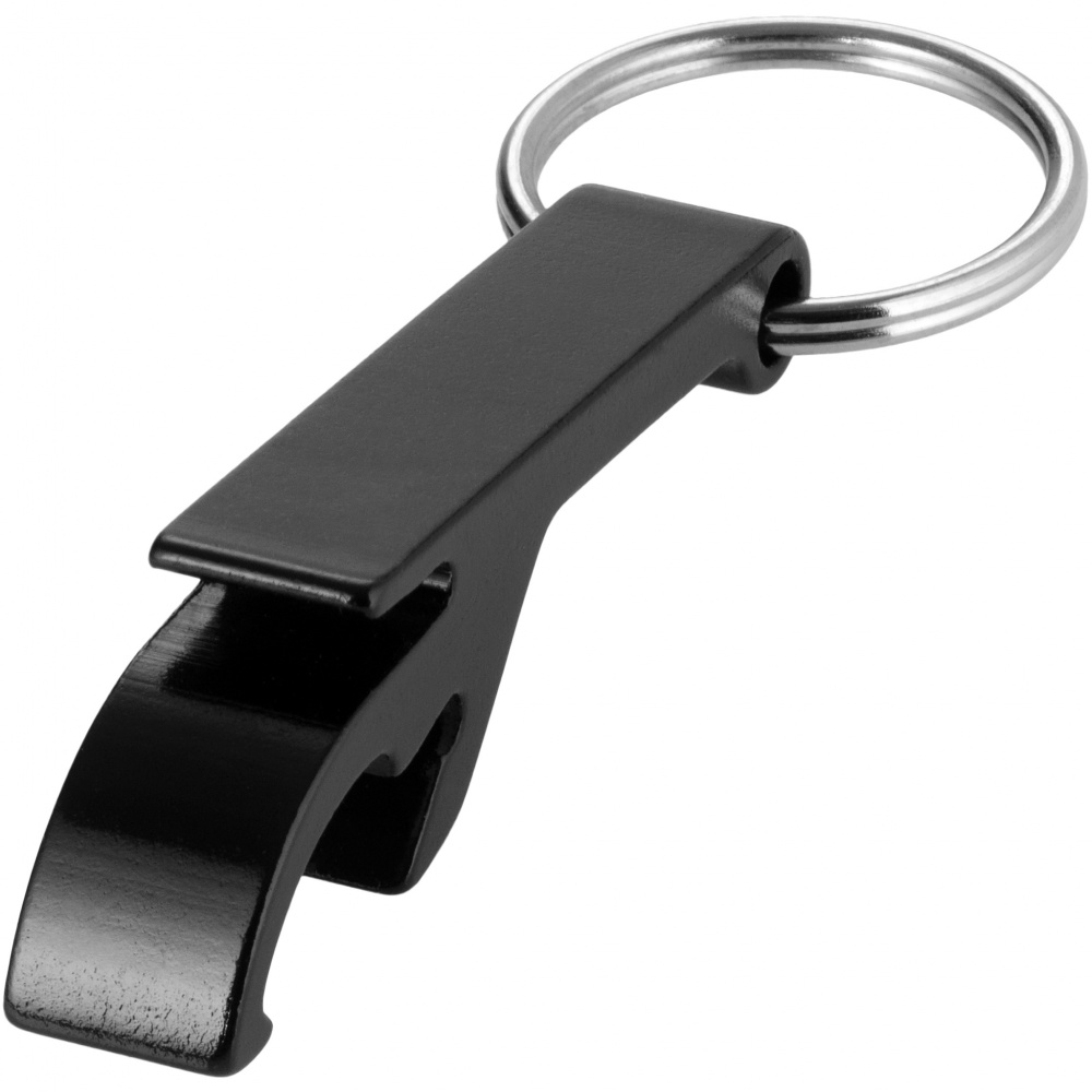 Logo trade promotional merchandise picture of: Tao alu bottle and can opener key chain, black