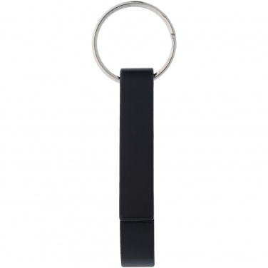 Logo trade promotional items image of: Tao alu bottle and can opener key chain, black