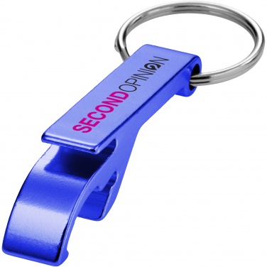 Logo trade promotional gift photo of: Tao alu bottle and can opener key chain, blue