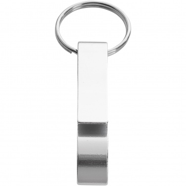 Logo trade promotional merchandise picture of: Tao alu bottle and can opener key chain, silver