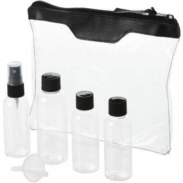 Logo trade promotional products image of: Munich airline approved travel bottle set, black