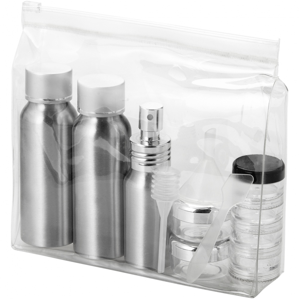 Logo trade promotional merchandise image of: Frankfurt airline approved alu travel bottle set