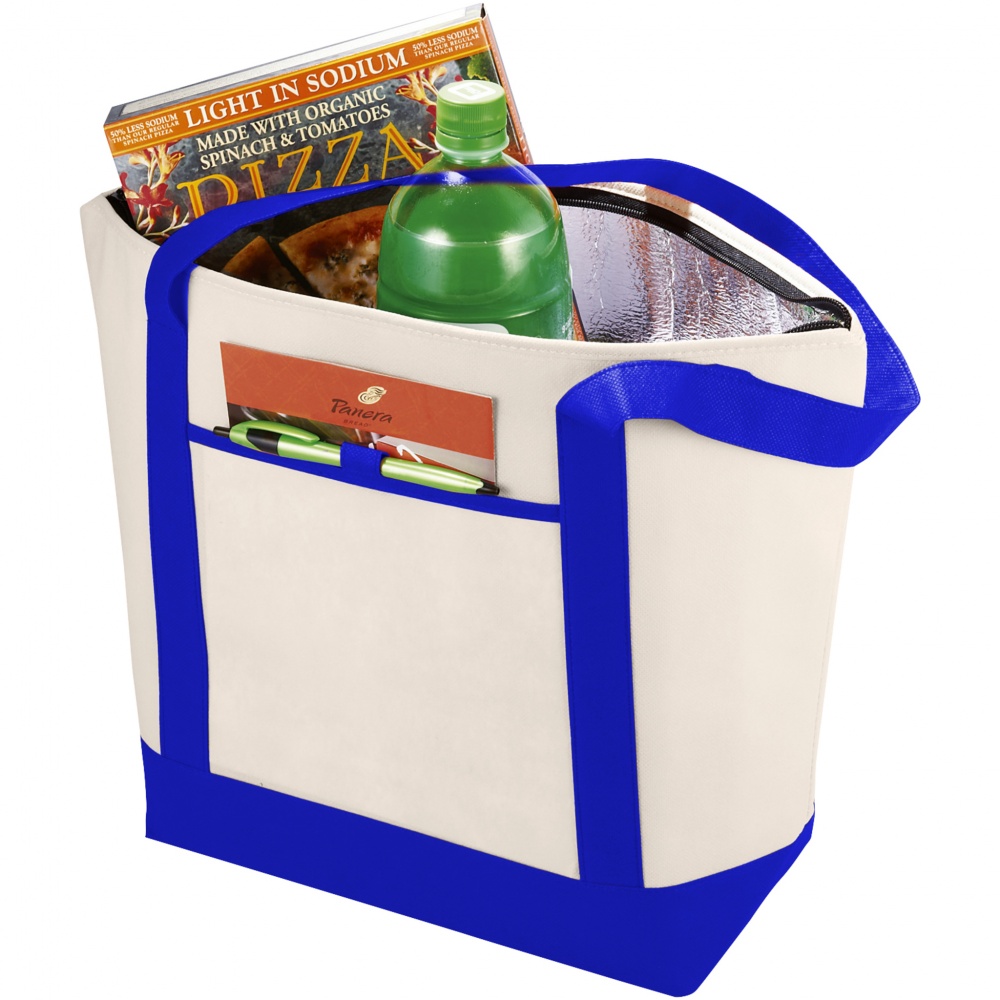 Logo trade promotional giveaways image of: Lighthouse cooler tote, blue