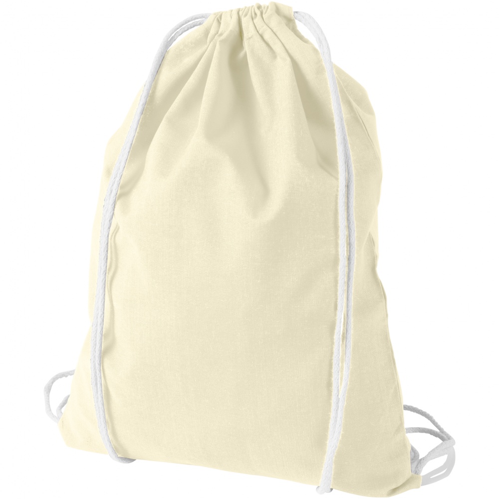 Logo trade promotional item photo of: Oregon cotton premium rucksack, natural white