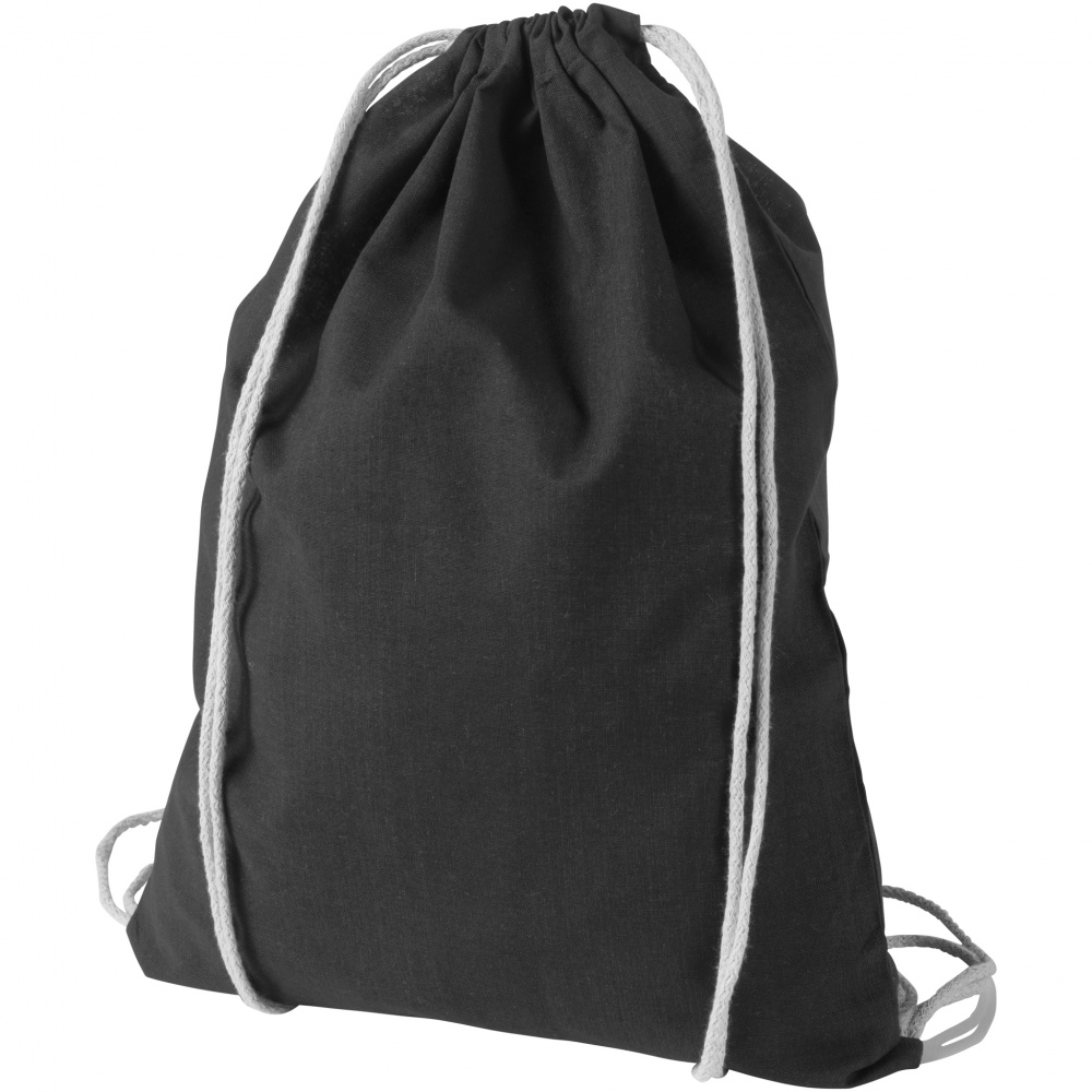 Logo trade promotional giveaways picture of: Oregon cotton premium rucksack, black