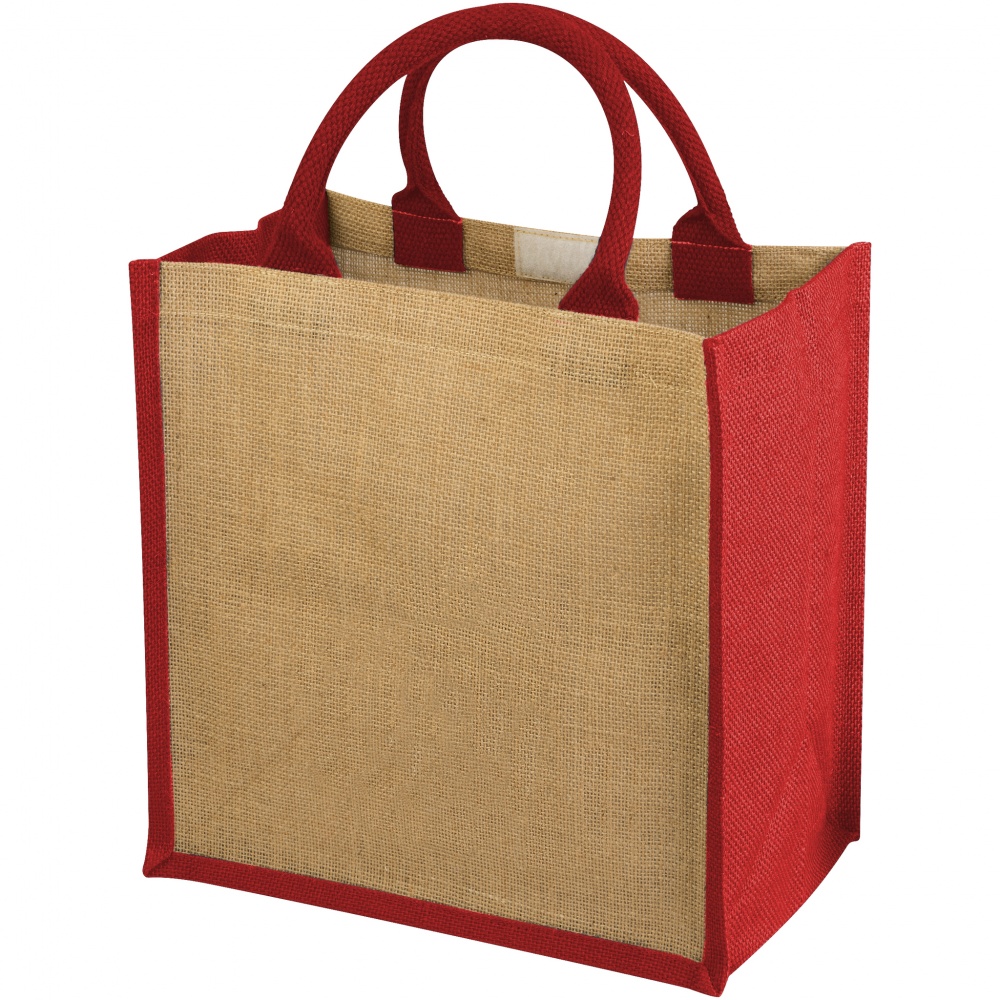 Logotrade promotional item image of: Chennai jute gift tote, red