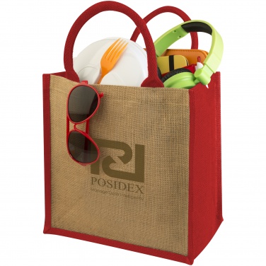 Logotrade promotional product picture of: Chennai jute gift tote, red