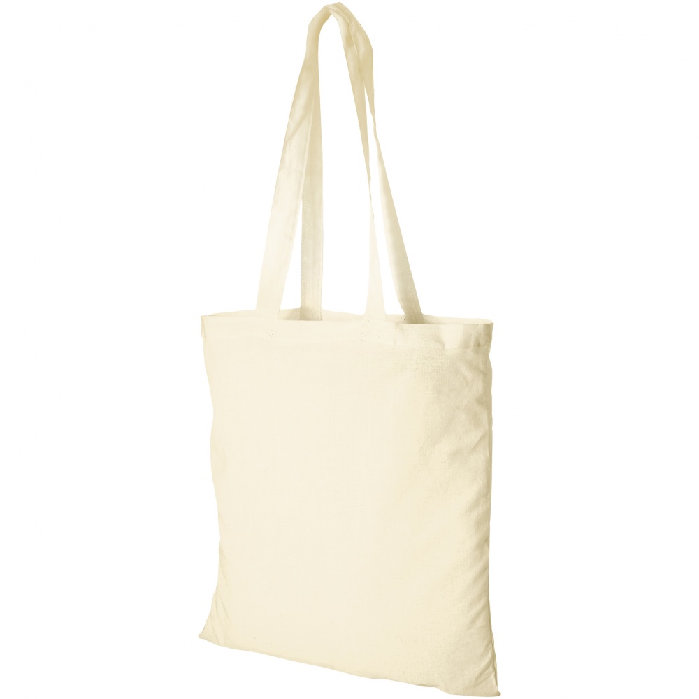 Logo trade corporate gifts image of: Madras Cotton Tote, beige